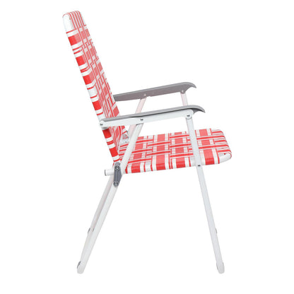 Folding Lawn Chair Portable Beach Red Camping Chair-2 Pack
