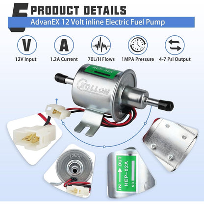 Electric Fuel Pump 3-6Psi Oil Gas Diesel 12V Low Pressure Pump