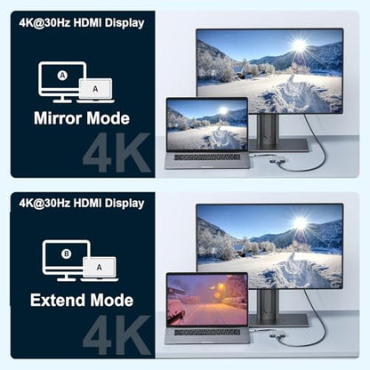 Digital Multiport Adapter USB-C USB 3.0 To 4K HDMI Adapter, Grey