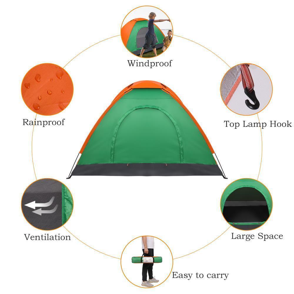 Folding 2 People Tent Portable Outdoor Camping Hiking Tent W/Bag