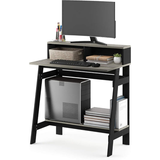 Furinno Computer Desk Simplistic A-Frame Functional  Desk, Grey