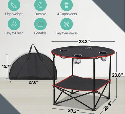 Foldable Camping Table Portable Outdoor Picnic Table W/Carry Bag