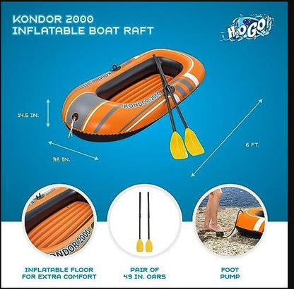 Bestway Inflatable Raft Set Hydro-Force Raft W/Two 49" Oars