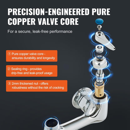 VEVOR Faucet 36"H Wall Mount Kitchen Sink Pull Down Spray Faucet