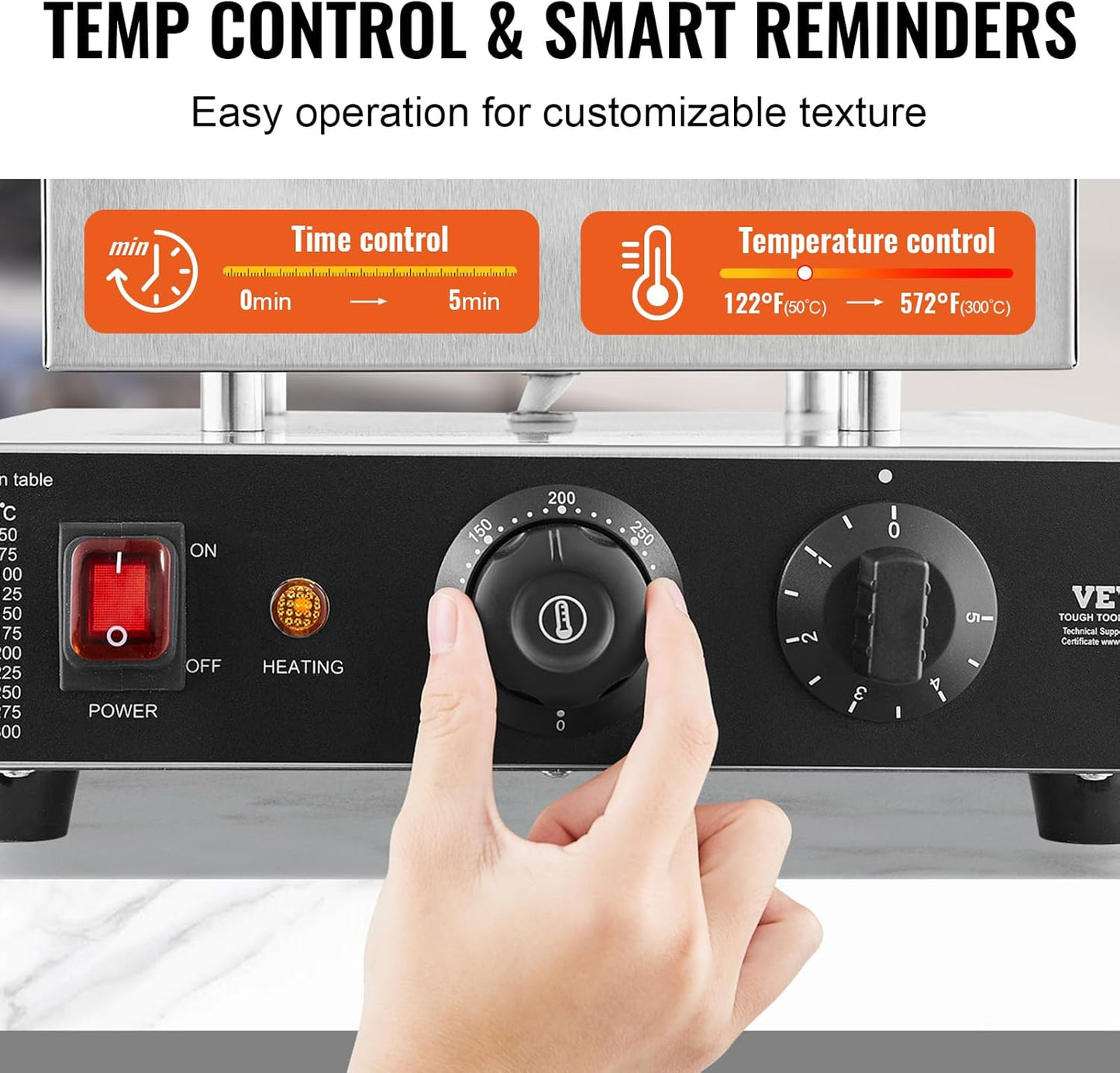 VEVOR Dutch Pancake Maker 9PCS Machine 850W Electric Snack Bar