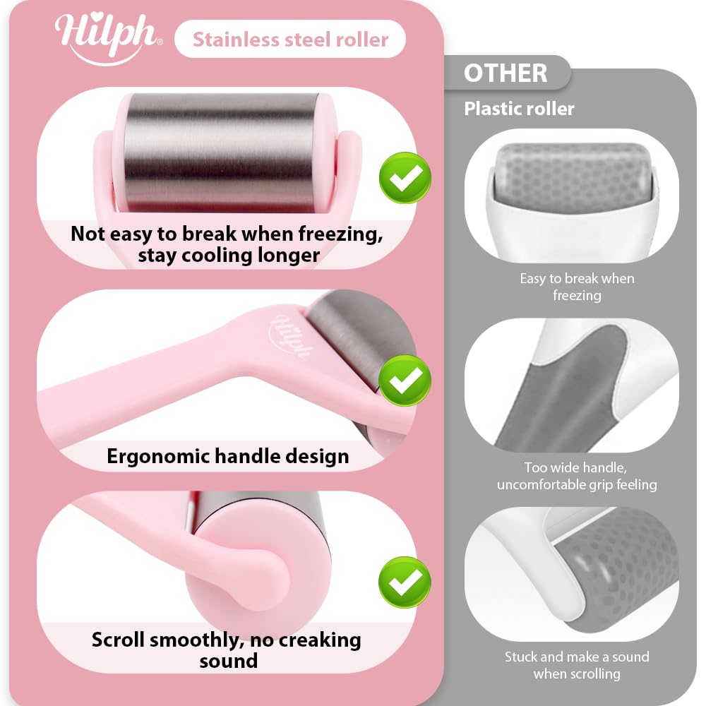 Massager Ice Roller Face Skin Care Cold Roller Body Massager-Pink