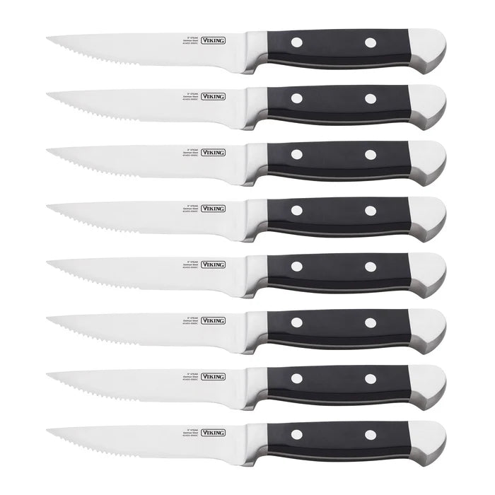 Viking Steak Knife Set ABS Polymer Handle 8-Piece Set W/ Box