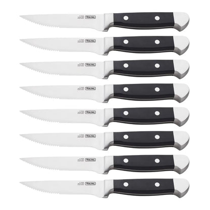 Viking Steak Knife Set ABS Polymer Handle 8-Piece Set W/ Box