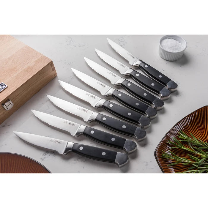 Viking Steak Knife Set ABS Polymer Handle 8-Piece Set W/ Box