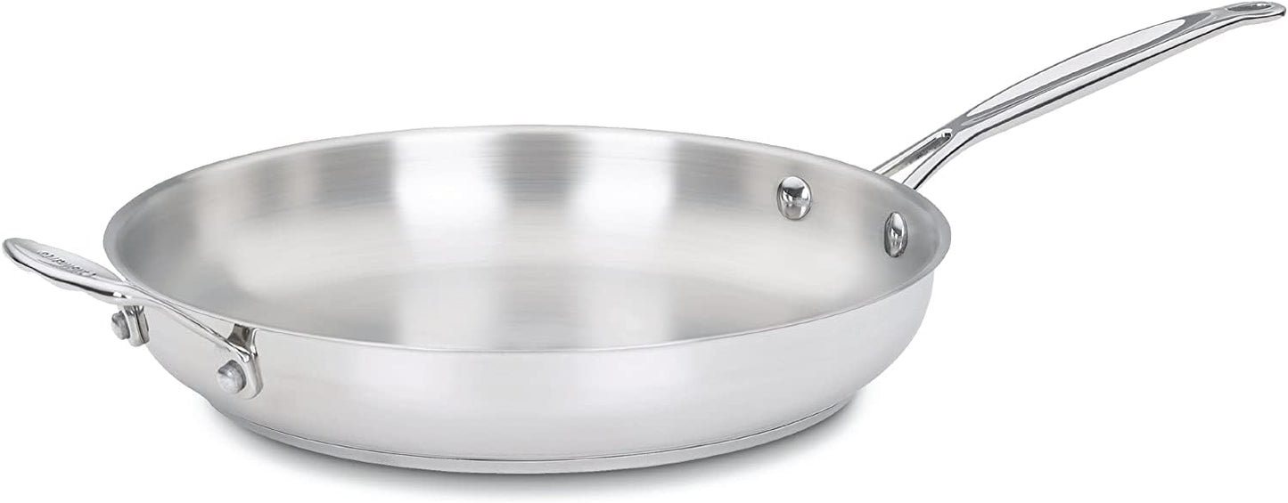 Chef's Classic Stainless Steel Open Skillet W/Helper Handle, 12"