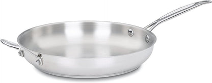 Chef's Classic Stainless Steel Open Skillet W/Helper Handle, 12"