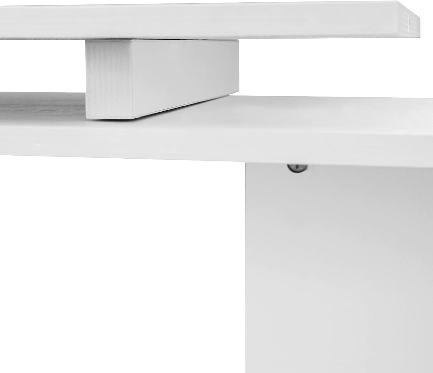 L-Shaped Computer Desk Modern Rotating Corner Workstation, White
