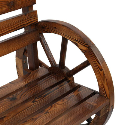 Garden Wagon Bench Wheel Wooden Office Seat Patio Chair Loveseat