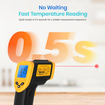 Infrared Thermometer Temp Control Tool,-50 To 450C, Yellow