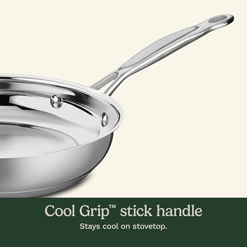 Classic Stainless Steel Skillet Tri-Ply Induction Frying Pan, 10"