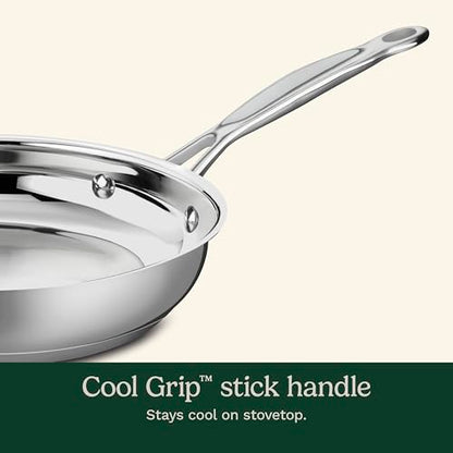 Classic Stainless Steel Skillet Tri-Ply Induction Frying Pan, 10"