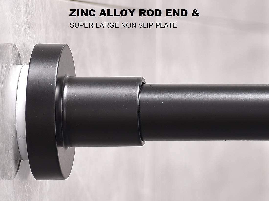 Shower Curtain Rod Stainless Steel Never Rust Tension Rod, Black