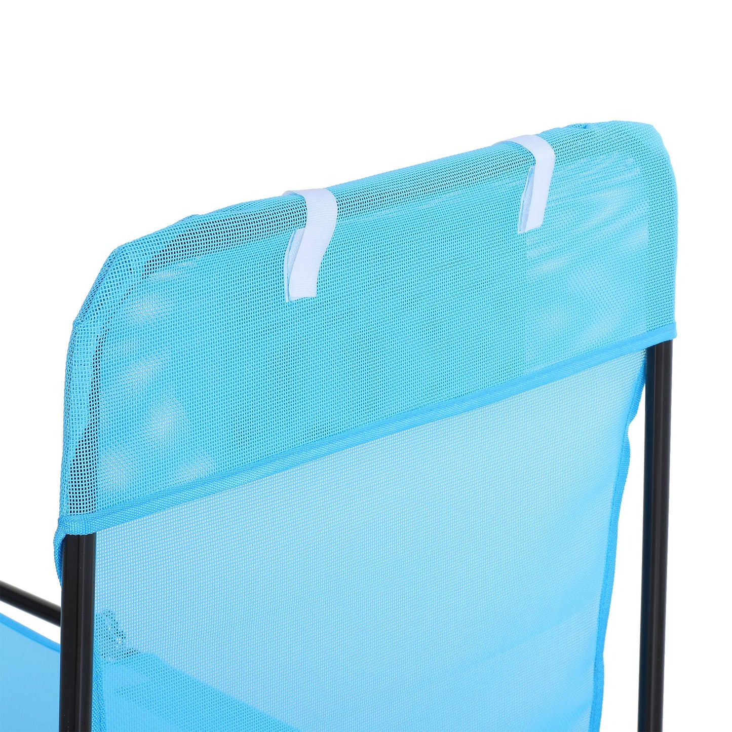 Folding Chaise Lounge Pool Sun Chair Reclining Lounge, Blue
