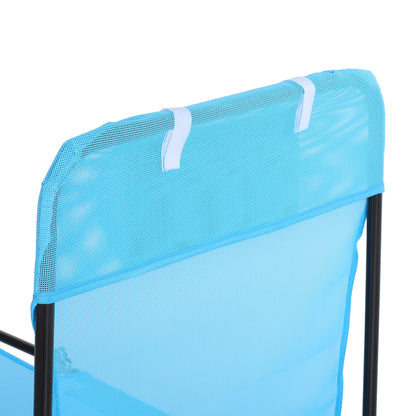 Folding Chaise Lounge Pool Sun Chair Reclining Lounge, Blue