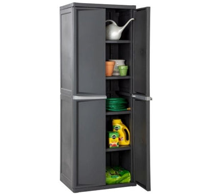 Freestanding 4-Shelf Storage Cabinet Adjustable 4-Shelves, Gray