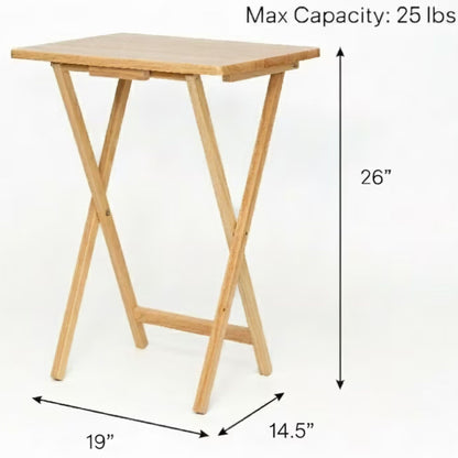 Folding TV Tray Table Lightweight Portable Tray Table- Natural