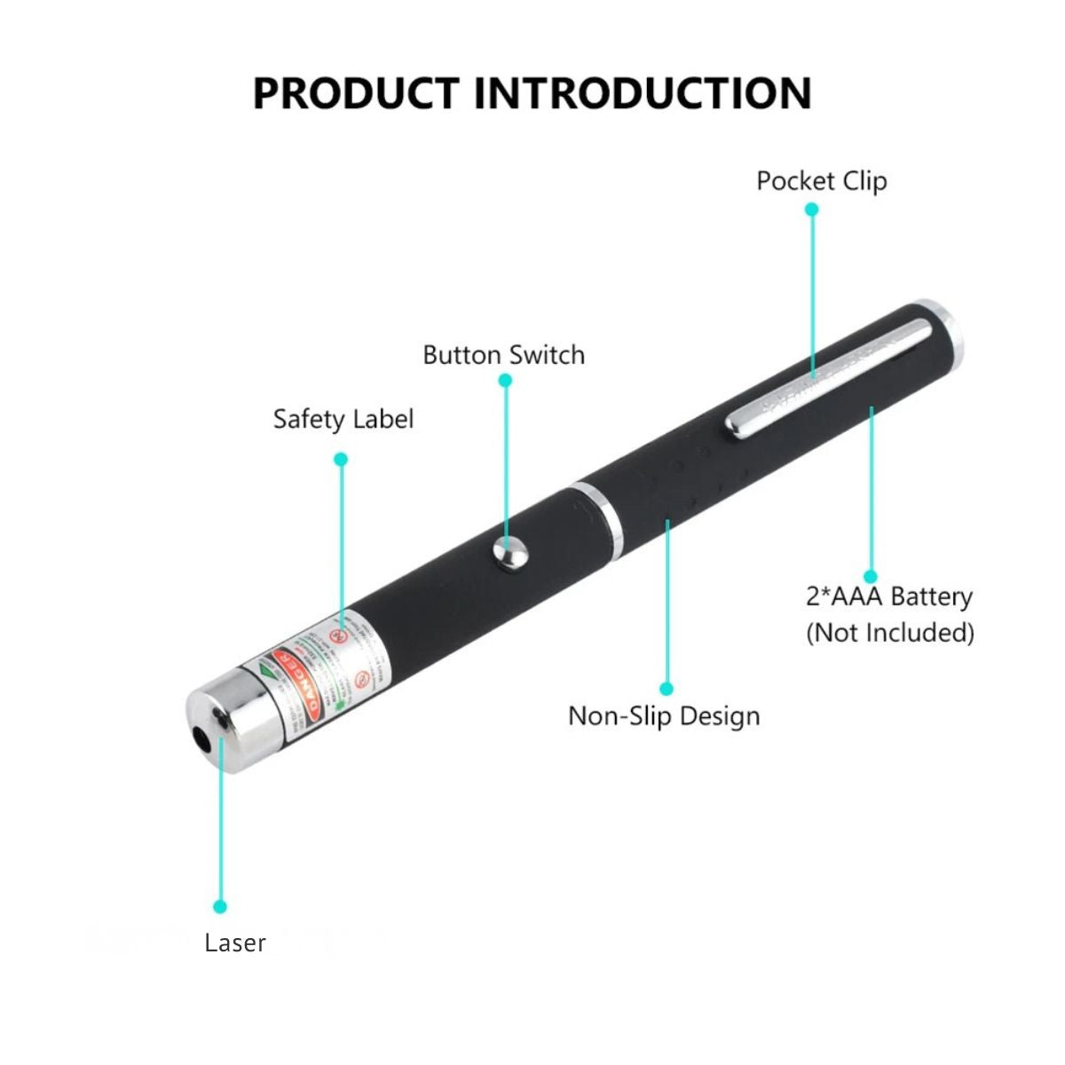 Visible Green Laser Beam Pointer Strong 5 mW 532nm Laser Pen Light