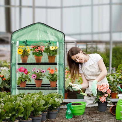 Mini Greenhouse 4 Tier Shelves Garden Portable Plant Growing Tent