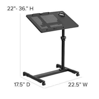 Height-Adjustable Desk Standing Steel Mobile Computer Desk, Black
