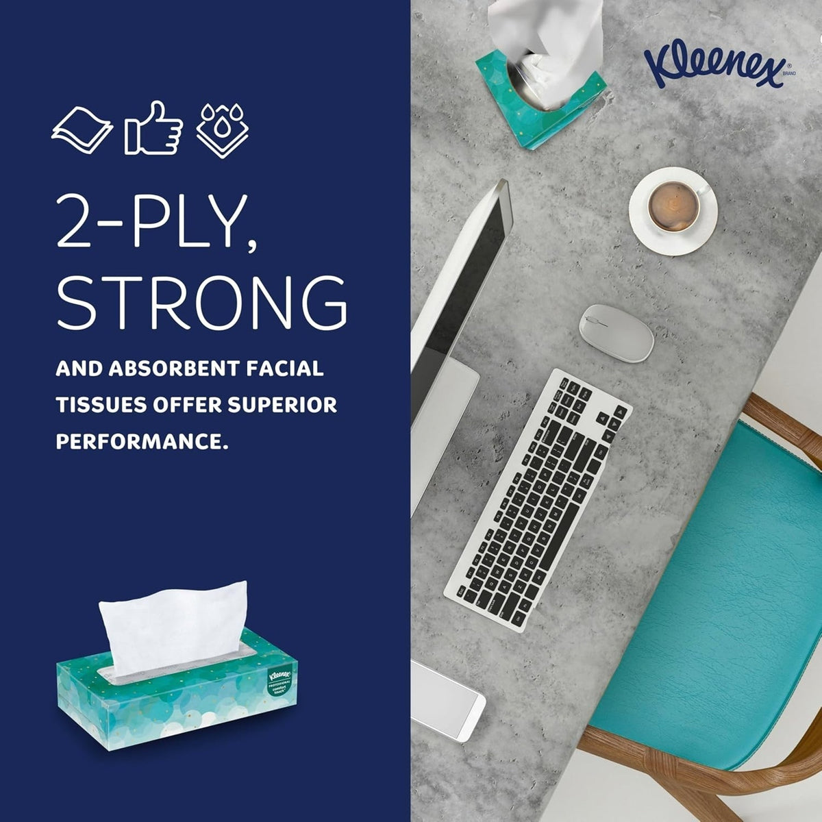 Kleenex 2-Ply Facial Tissues 36 Boxes 100/Box (Ct 3,600 Sheet)