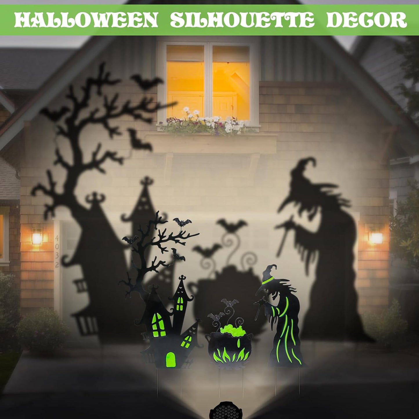 Metal Yard Stakes Glow in Dark Halloween Yard Signs Decorations