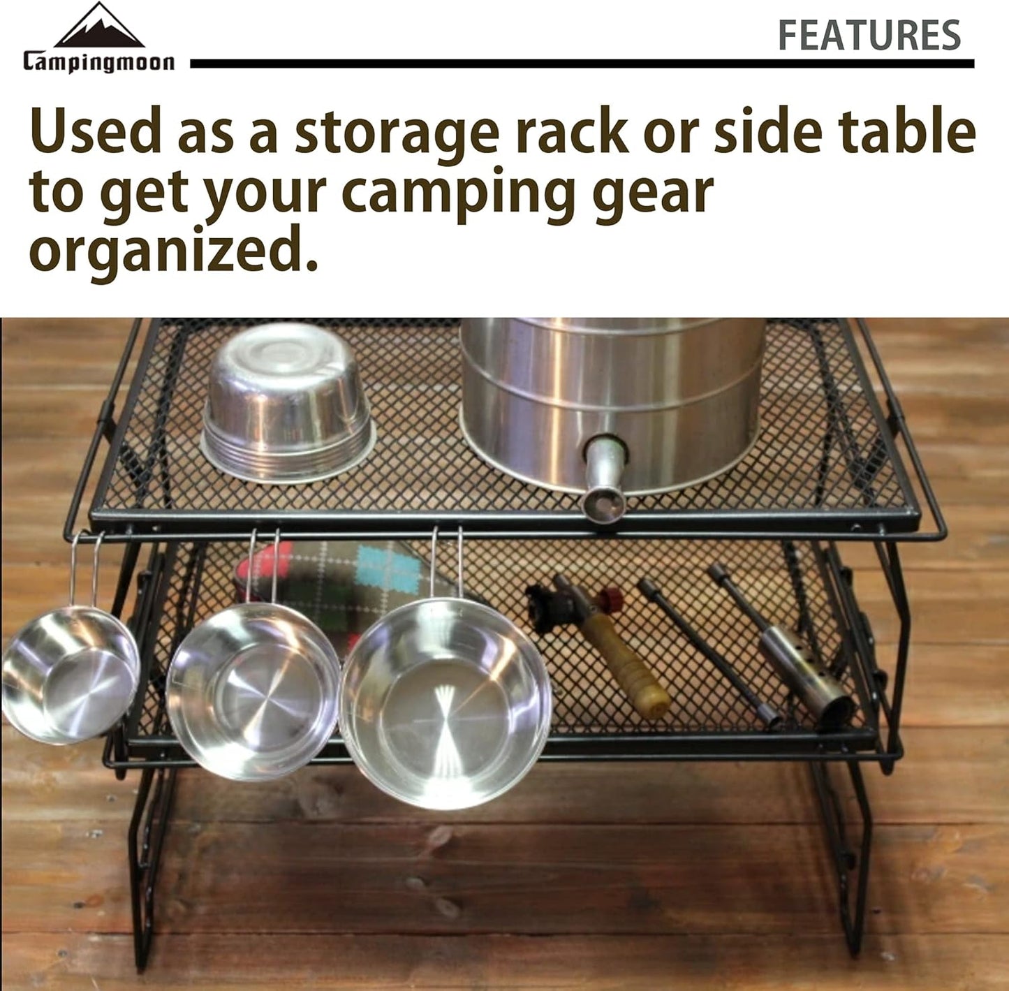 Foldable Campfire Grill Rack Steel Grill W/ Carrying Bag, 2pcs