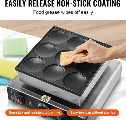 VEVOR Dutch Pancake Maker 9PCS Machine 850W Electric Snack Bar