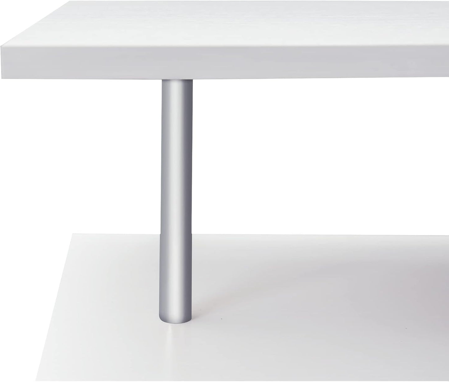 L-Shaped Computer Desk Modern Rotating Corner Workstation, White