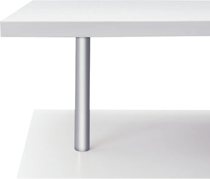 L-Shaped Computer Desk Modern Rotating Corner Workstation, White