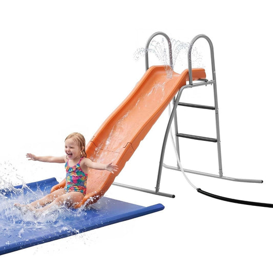 Freestanding Pool Slide W/Sprinkler & Ground Tarp Water Slide