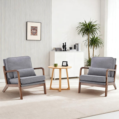 Modern Chair Reading Accent Upholstered Seat Lounge Armchair-Grey