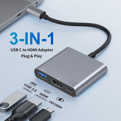 Digital AV Multiport Adapter USB-C To 4K HDMI AV Adapter, Grey