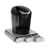 Coffee Pod Organizer 3-Drawers Countertop 36-Pod Holder, Silver