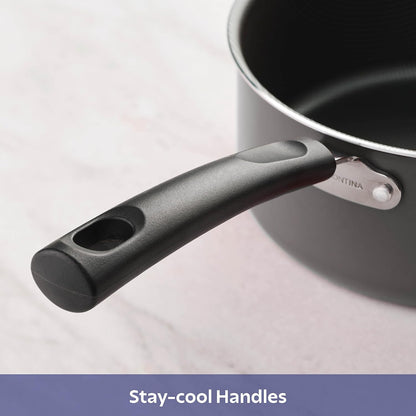 Non-stick Cookware Set Saucepan Utensil Set , 18 Pieces - Gray
