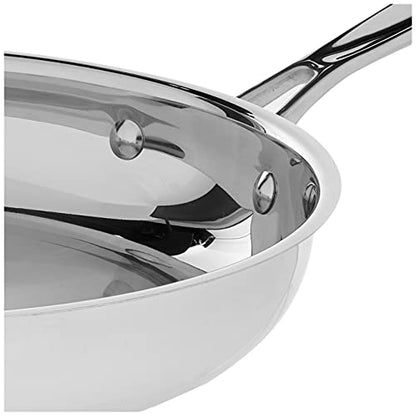 Classic Stainless Steel Skillet Tri-Ply Induction Frying Pan, 10"