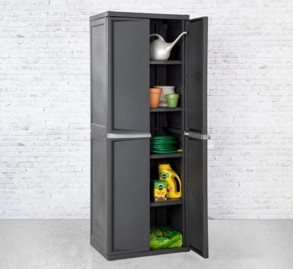 Freestanding 4-Shelf Storage Cabinet Adjustable 4-Shelves, Gray