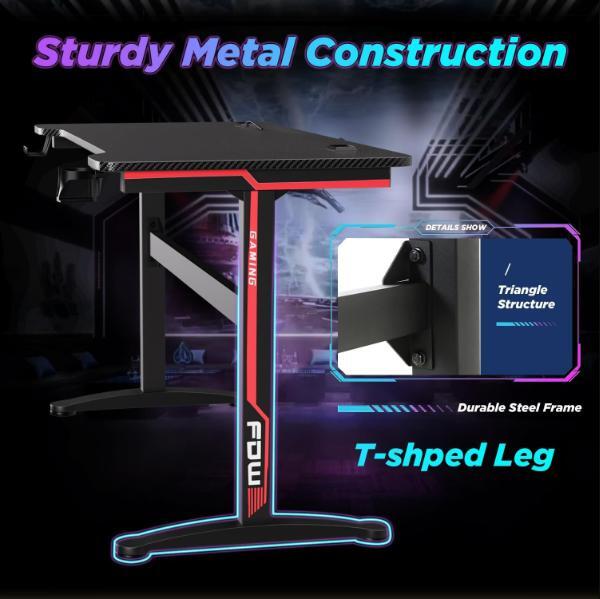 Modern Computer Desk Office Gaming Desk 47-in Large Workstation