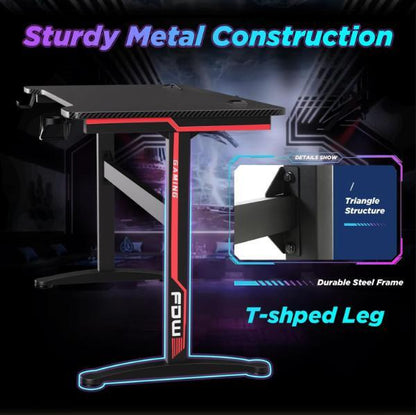 Modern Computer Desk Office Gaming Desk 47-in Large Workstation