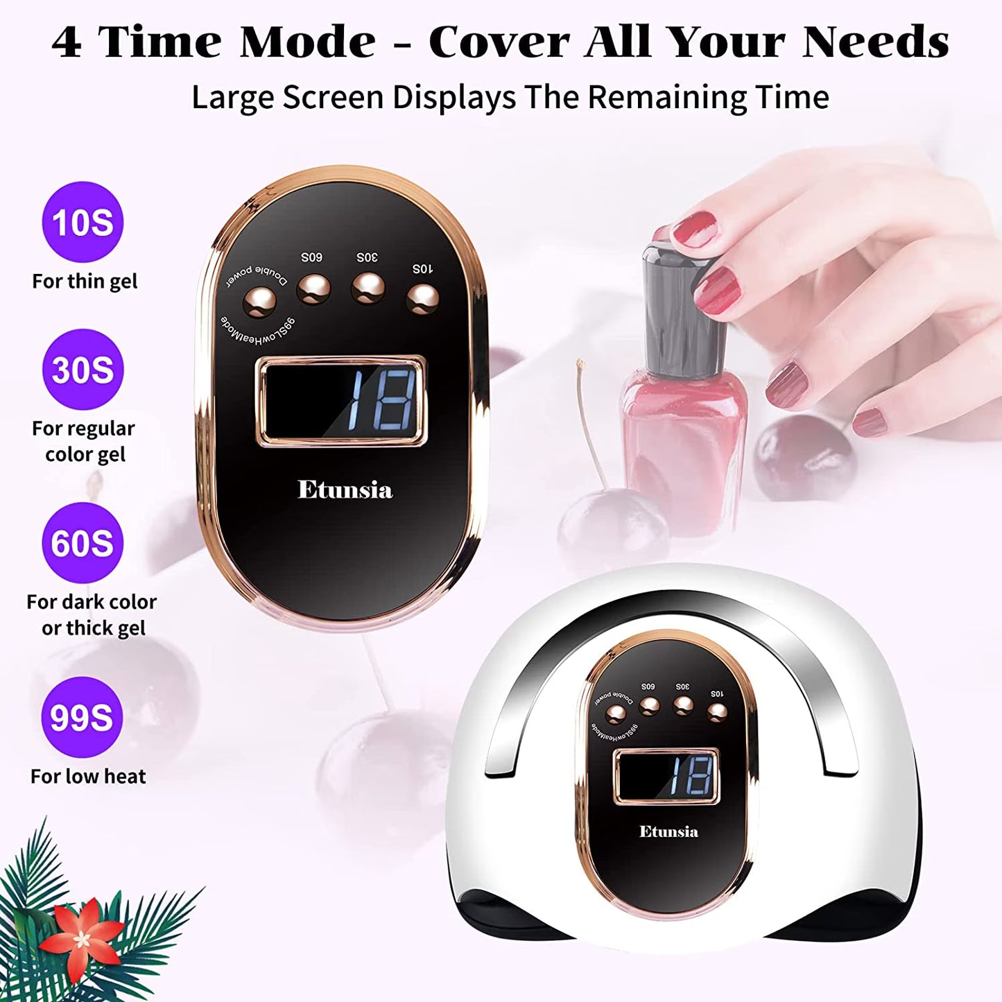 Gel Nail Dryer Lamp UV LED Smart Sensor LCD Display Drying Nail