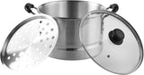 IMUSA Aluminum Steamer with Glass Lid Steamer Pot 10-Qt, Silver