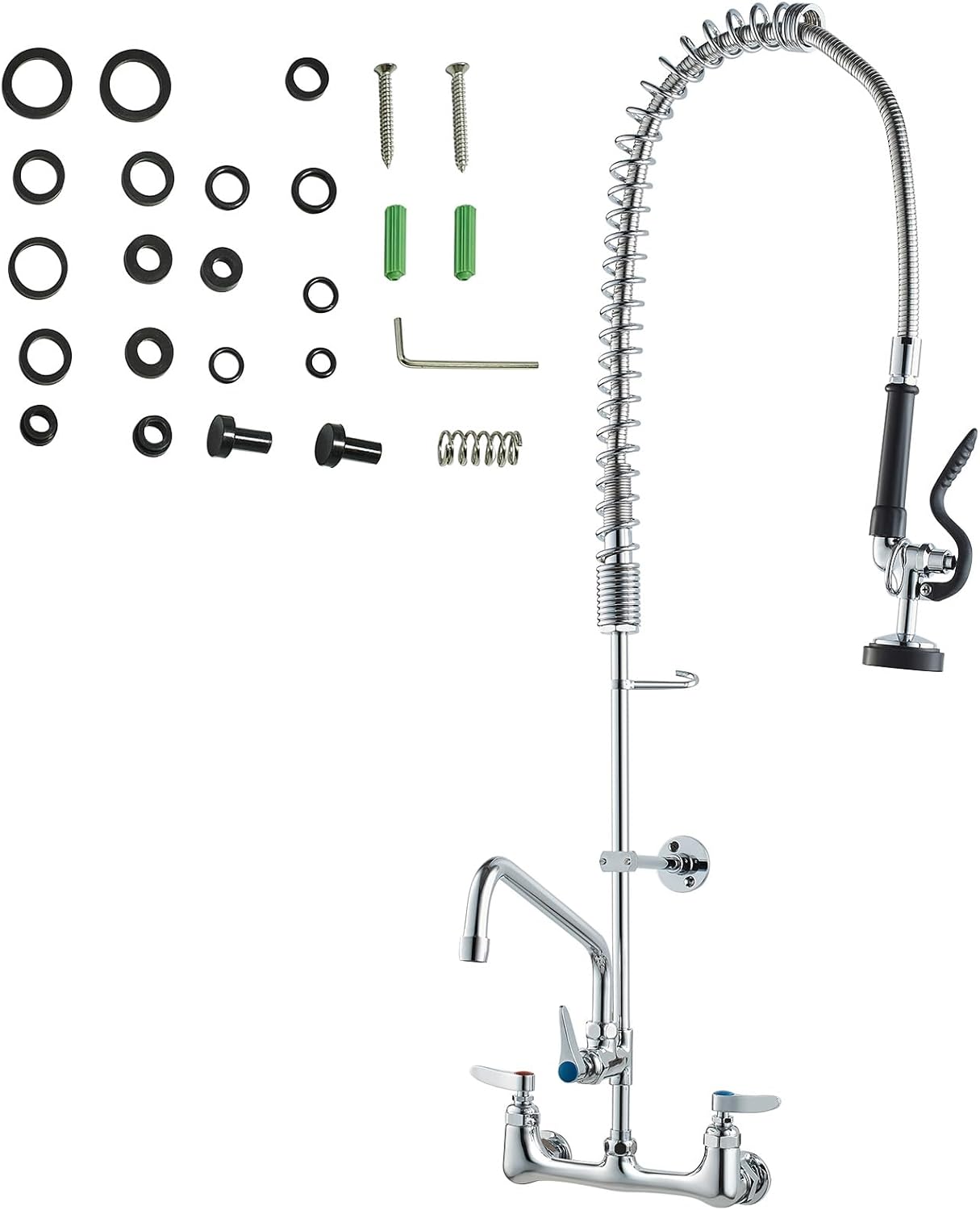 VEVOR Faucet 36"H Wall Mount Kitchen Sink Pull Down Spray Faucet