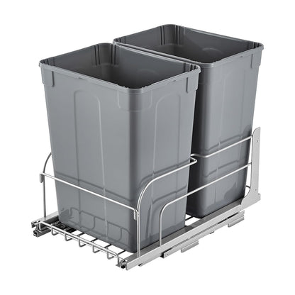 Pullout Trash Can Dual 35Qt Bin With Soft Close Sliding System