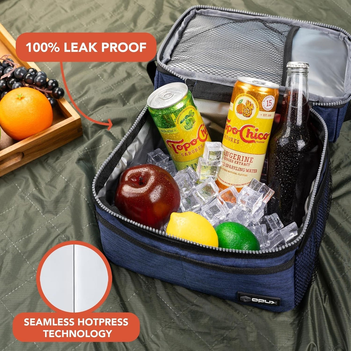 Lunch Box Insulated 10L Dual Compartment Cooler Soft Bag, Gray