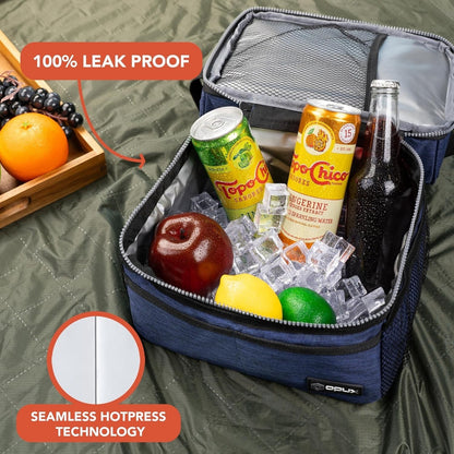 Lunch Box Insulated 10L Dual Compartment Cooler Soft Bag, Gray