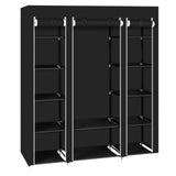 Portable Closet Wardrobe Rack Storage Organizer W/Shelves, Black